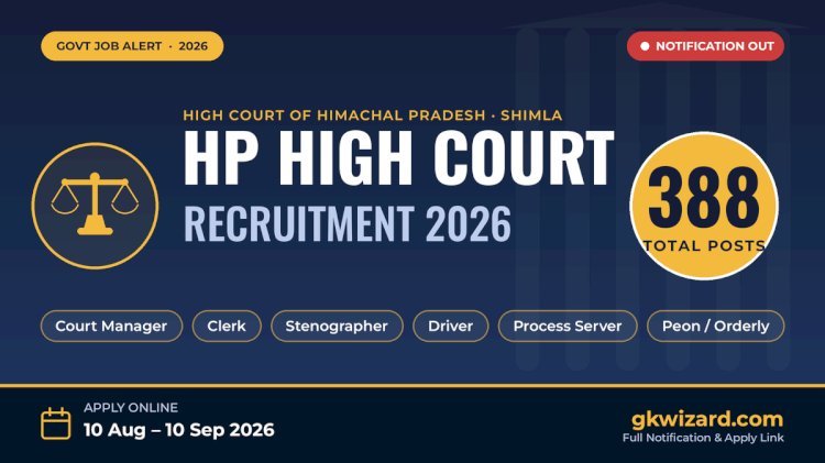 HP High Court Recruitment 2026: 388 Clerk, Steno, Driver Posts